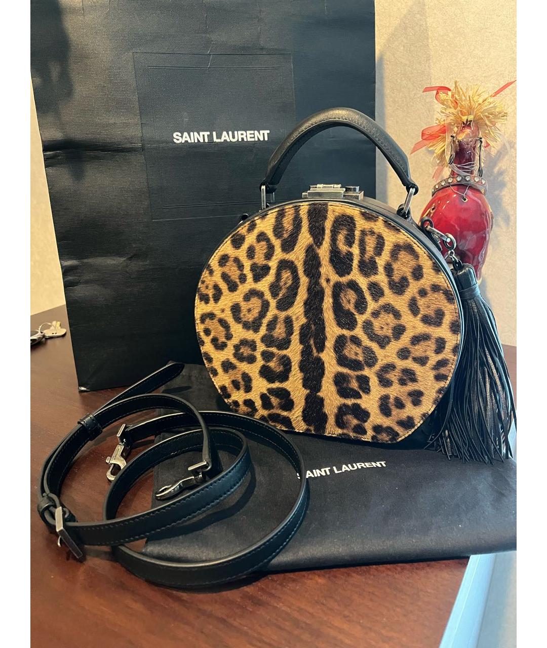 SAINT LAURENT Мульти кожаная сумка с короткими ручками, фото 7