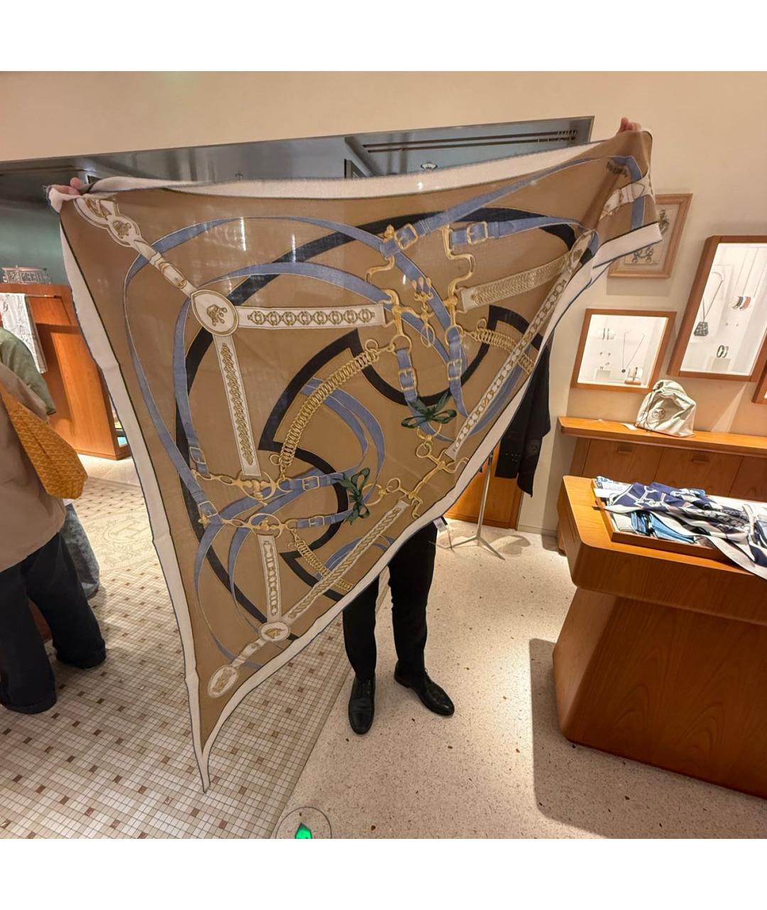 HERMES Мульти кашемировый платок, фото 4