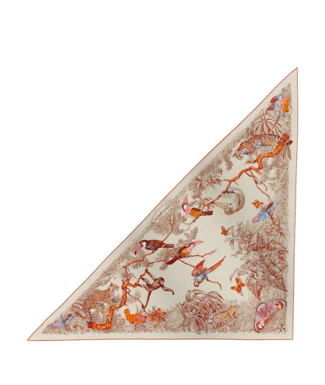 HERMES Бежевый кашемировый платок, фото 1