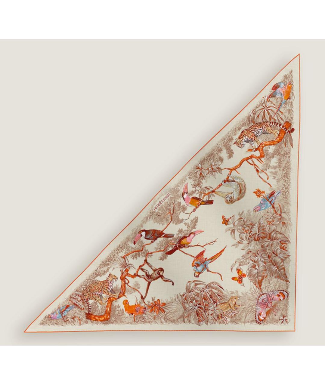 HERMES Бежевый кашемировый платок, фото 6