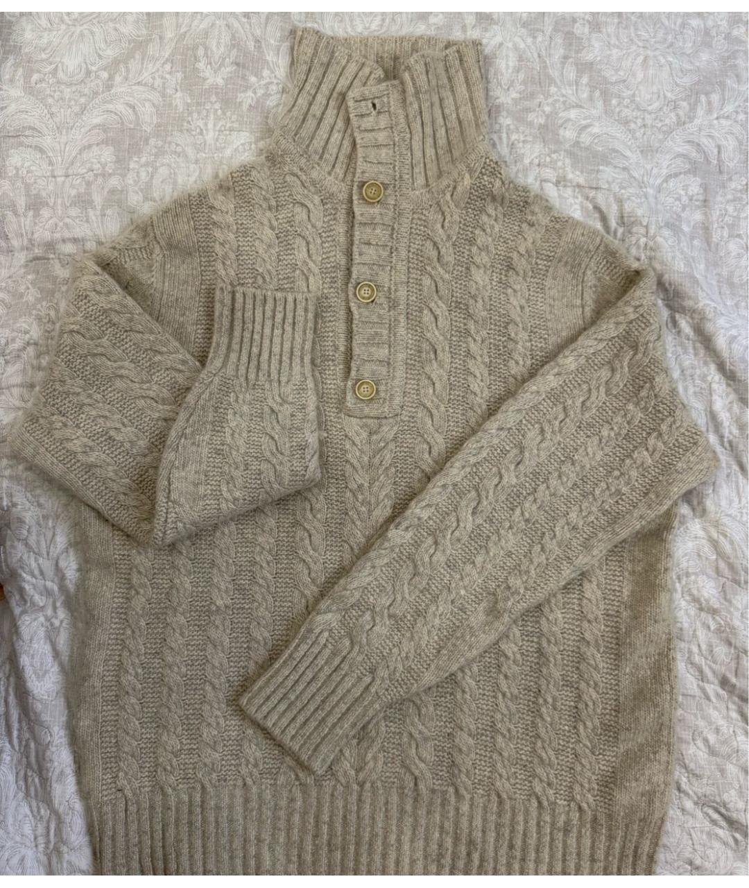 LORO PIANA Бежевый кашемировый кардиган, фото 7