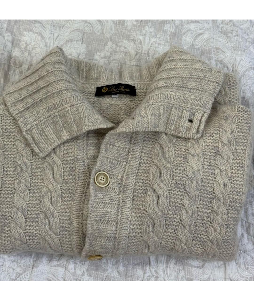LORO PIANA Бежевый кашемировый кардиган, фото 3
