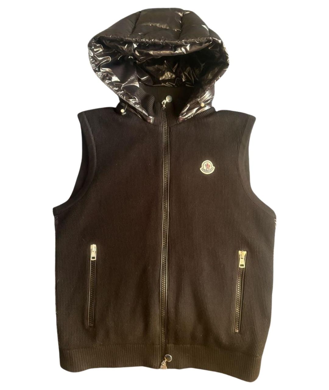 MONCLER Черная хлопковая жилетка, фото 1