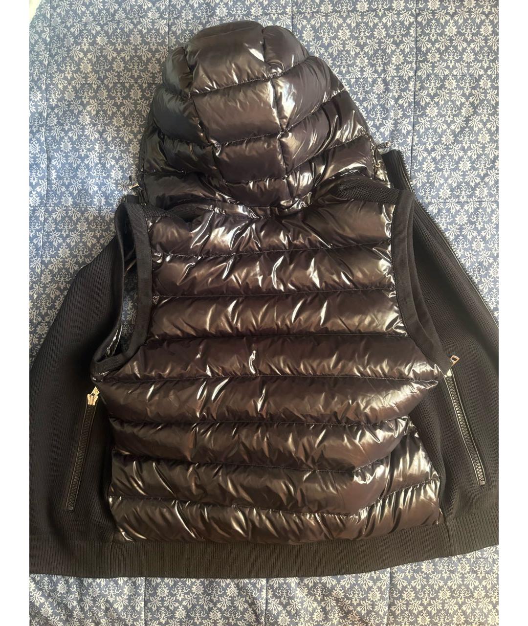 MONCLER Черная хлопковая жилетка, фото 8