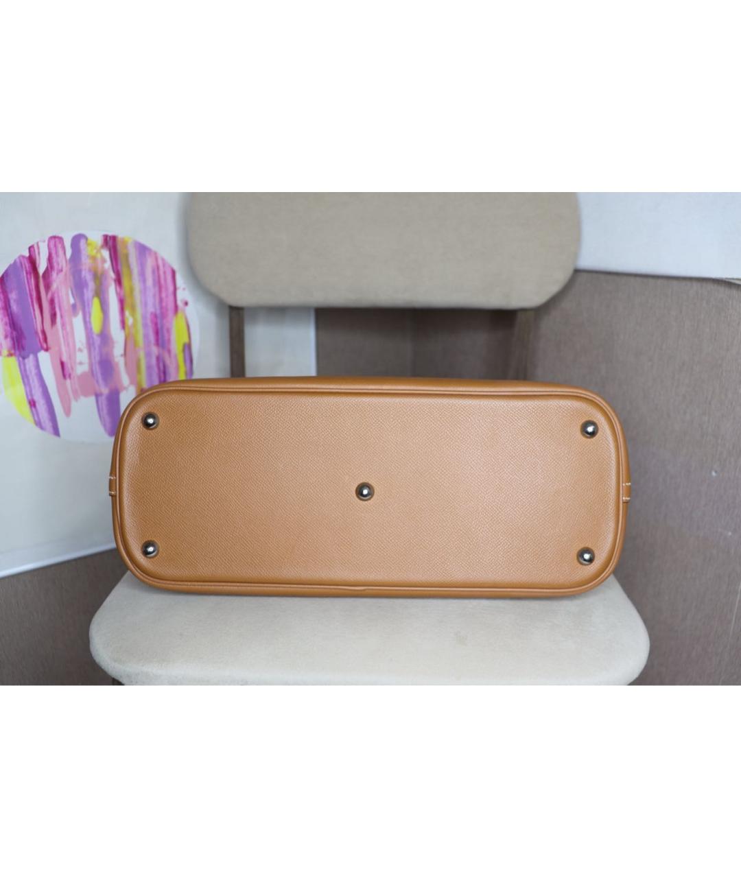 HERMES Коричневая кожаная сумка тоут, фото 5