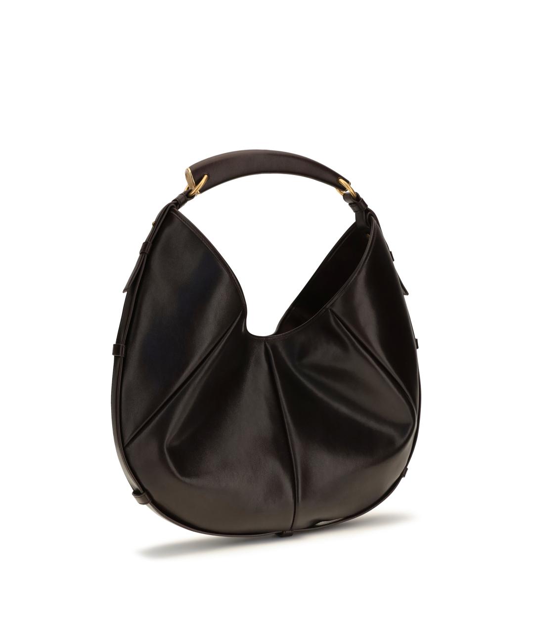 SAINT LAURENT Черная кожаная сумка с короткими ручками, фото 2