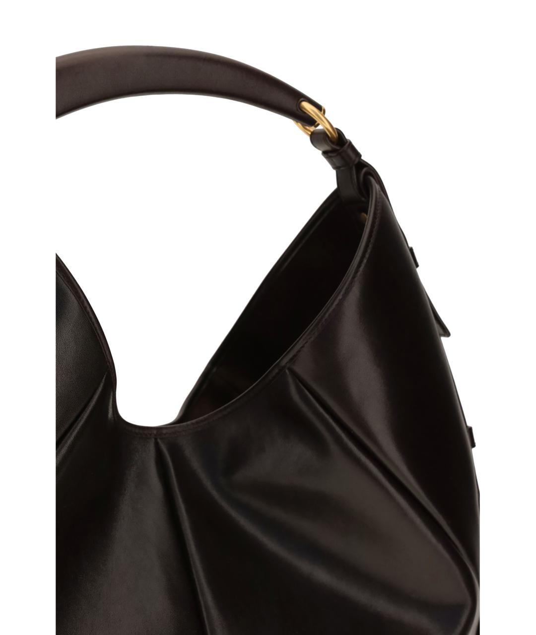 SAINT LAURENT Черная кожаная сумка с короткими ручками, фото 4