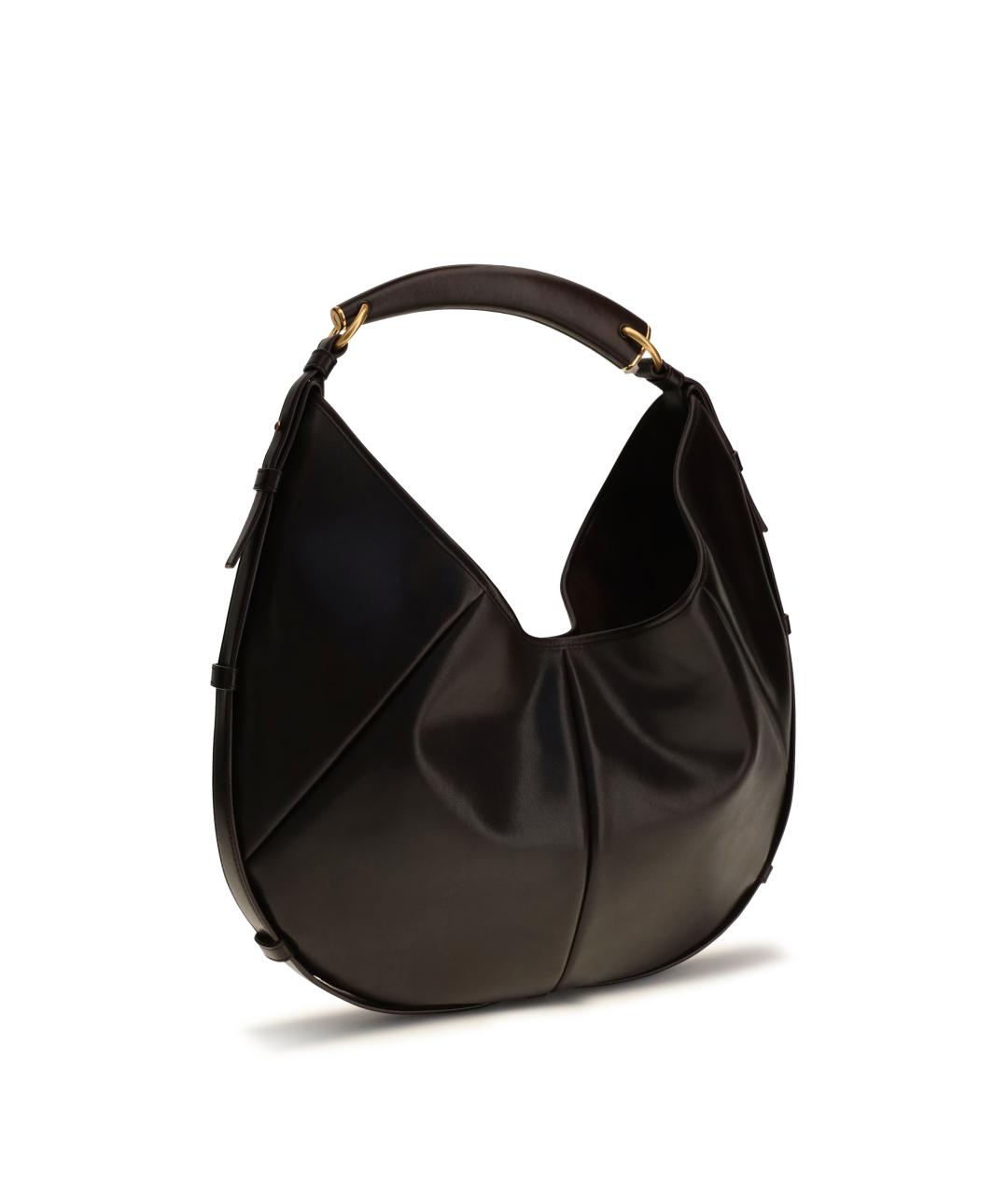 SAINT LAURENT Черная кожаная сумка с короткими ручками, фото 3