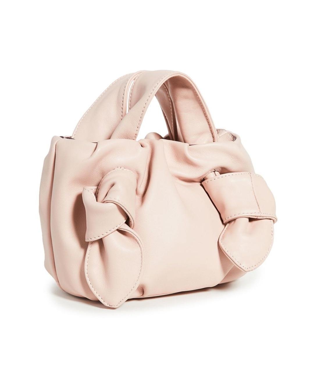 STAUD Розовая кожаная сумка с короткими ручками, фото 1