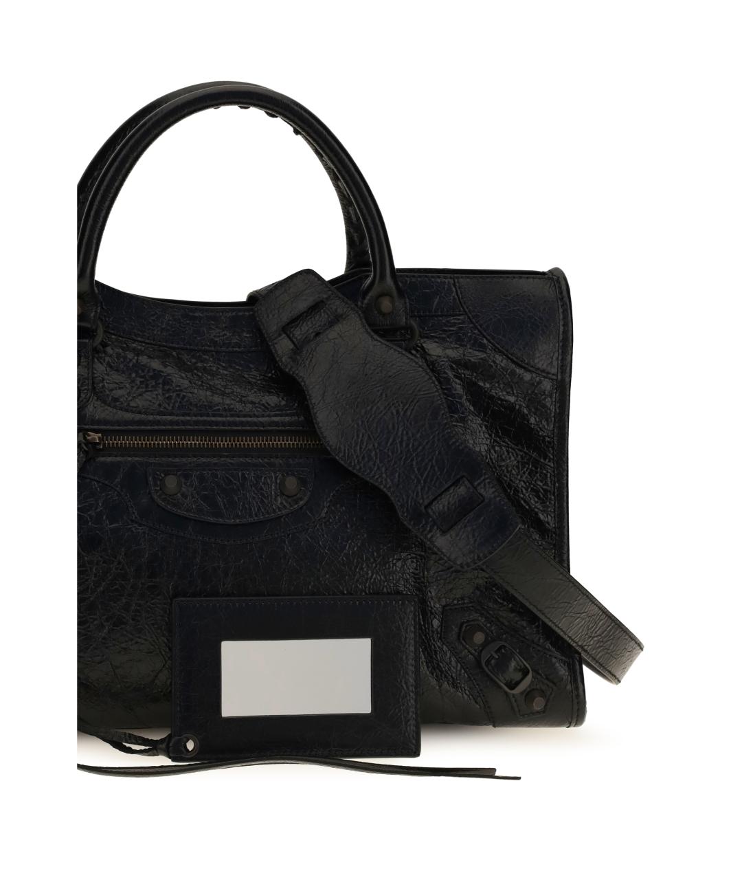 BALENCIAGA Черная кожаная сумка тоут, фото 4