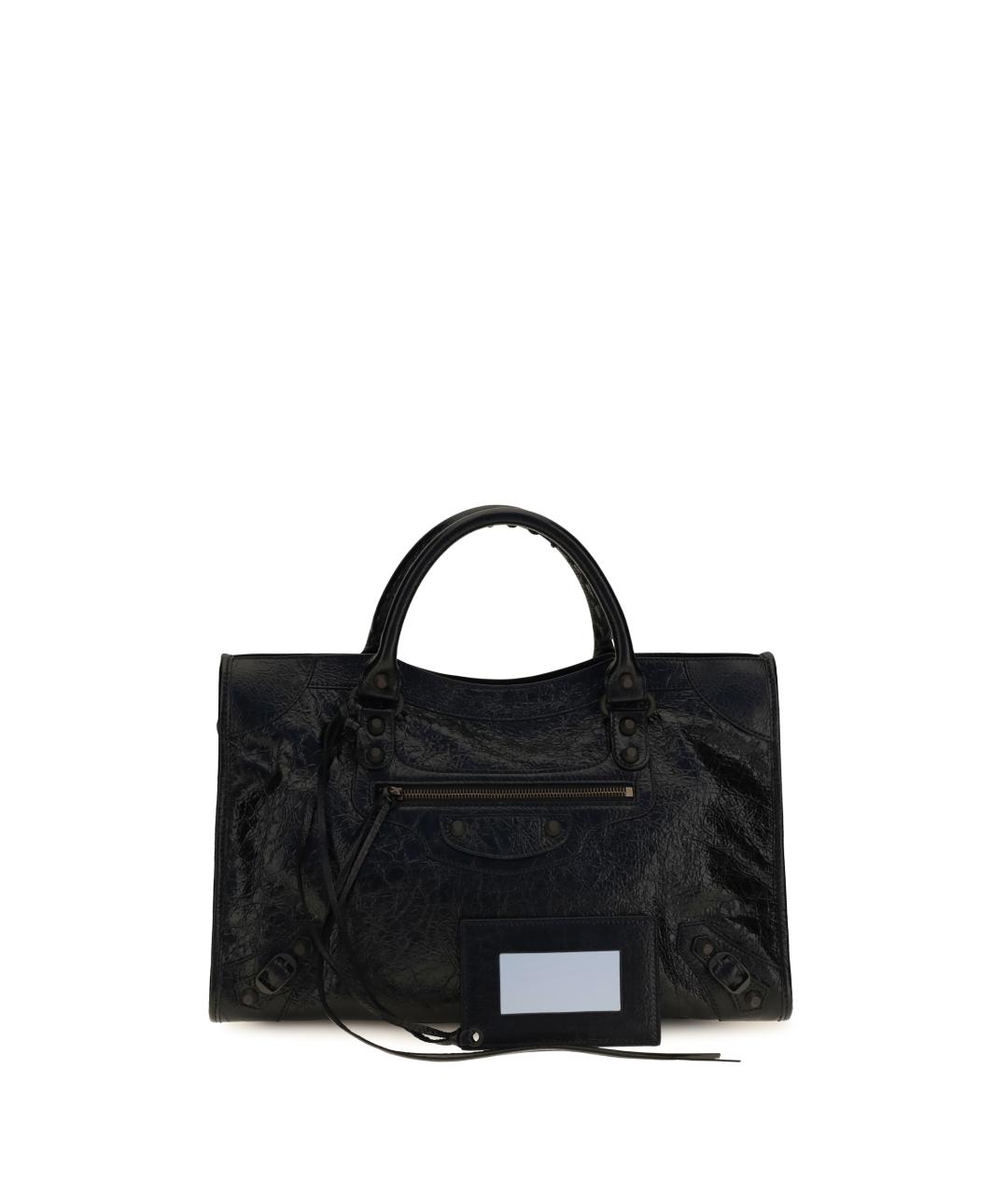 BALENCIAGA Черная кожаная сумка тоут, фото 5