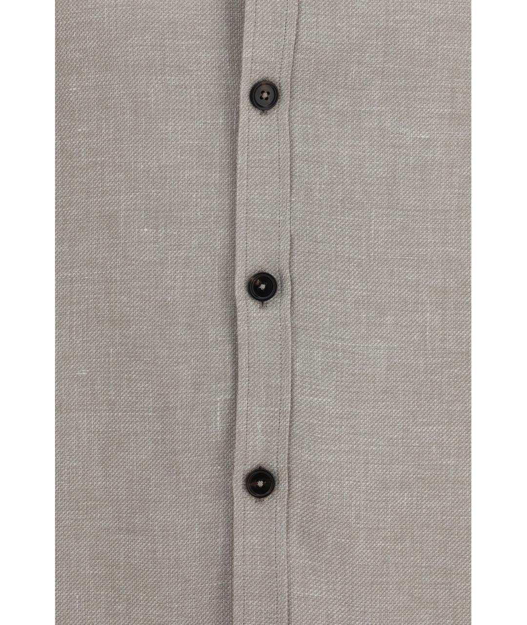 ZEGNA Бежевая кашемировая классическая рубашка, фото 3