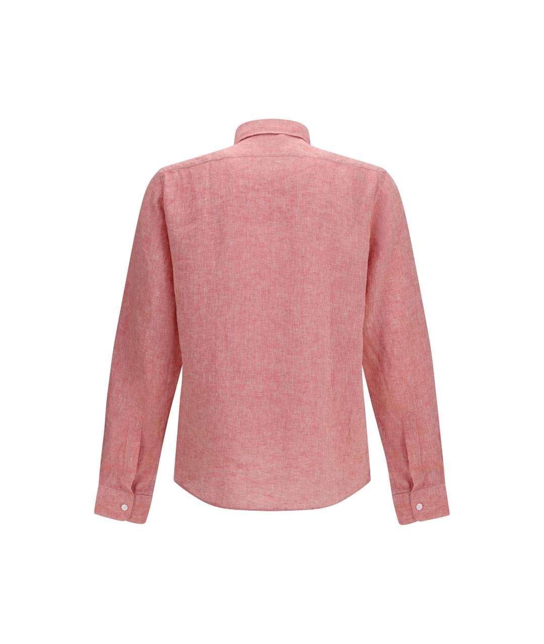 HUGO BOSS Коралловая льняная кэжуал рубашка, фото 2