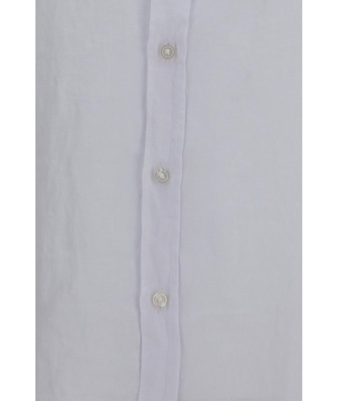 HUGO BOSS Белая льняная классическая рубашка, фото 3