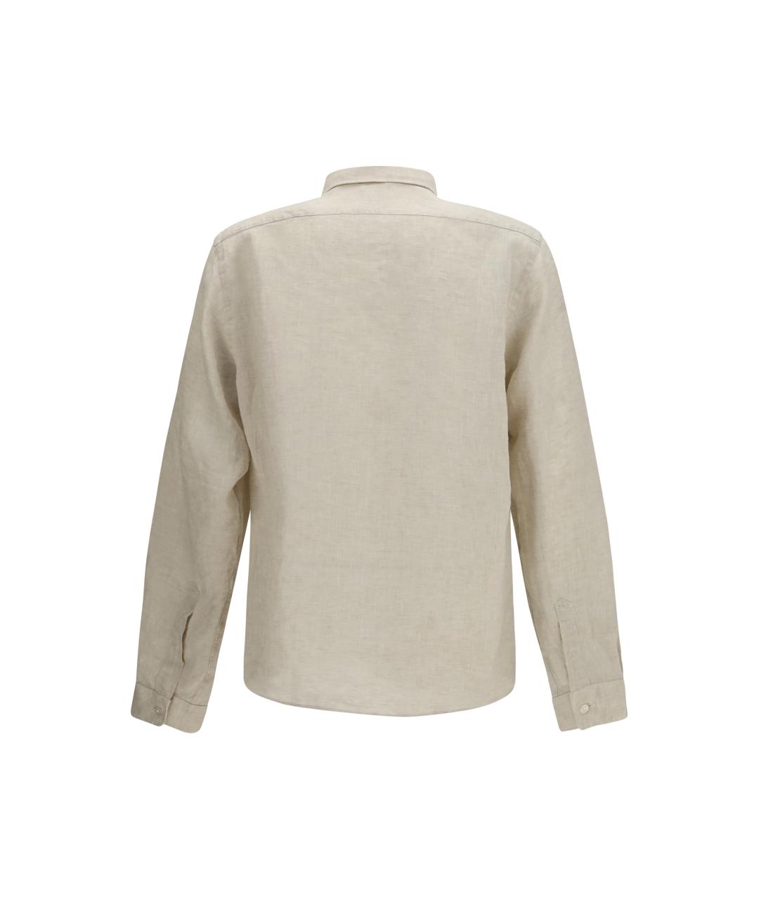 HUGO BOSS Бежевая льняная кэжуал рубашка, фото 2