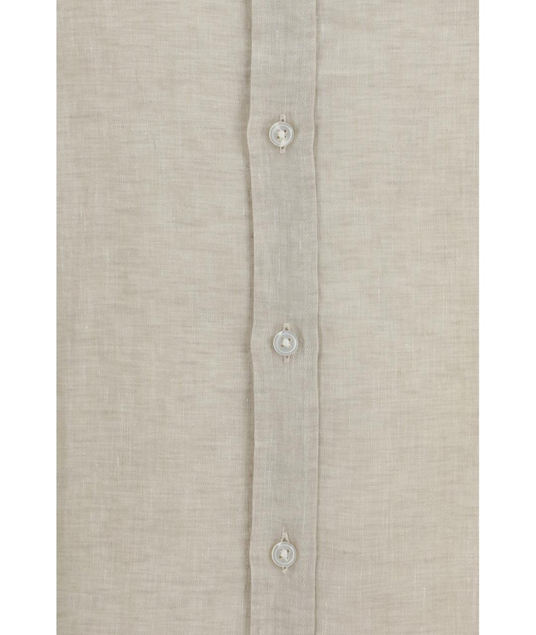 HUGO BOSS Бежевая льняная кэжуал рубашка, фото 3