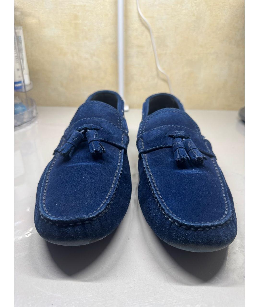 BRIONI Темно-синие замшевые мокасины, фото 2