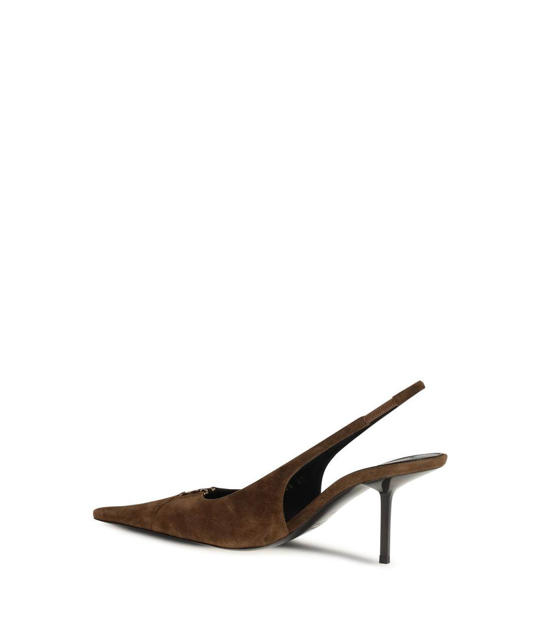 SAINT LAURENT Коричневые замшевые туфли, фото 3