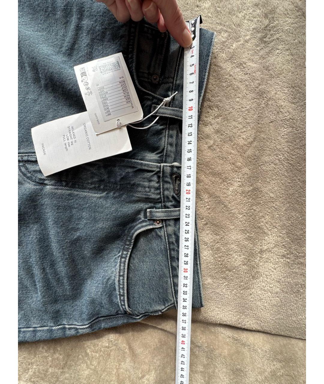 COS Темно-синие хлопковые прямые джинсы, фото 8