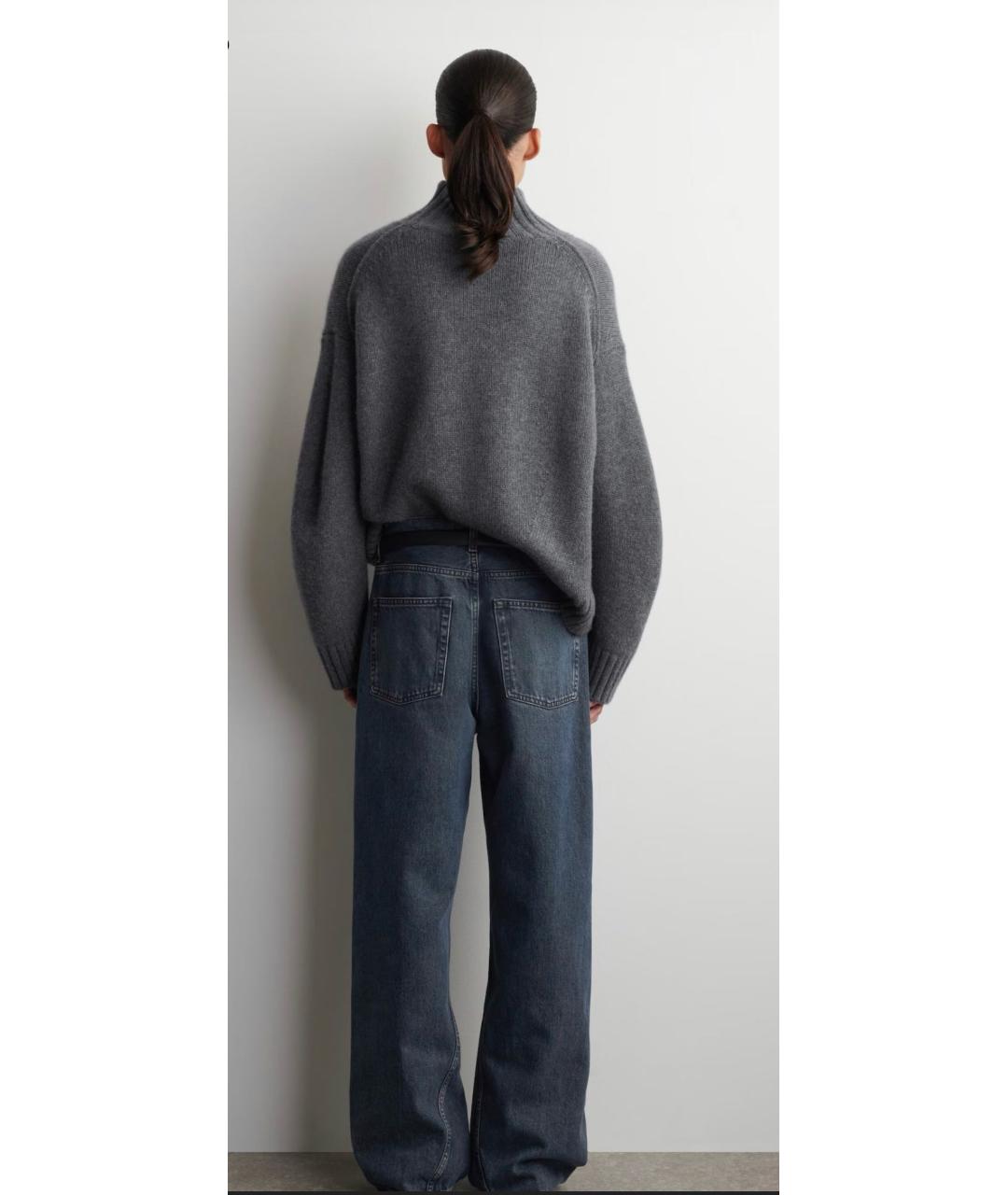 COS Темно-синие хлопковые прямые джинсы, фото 2