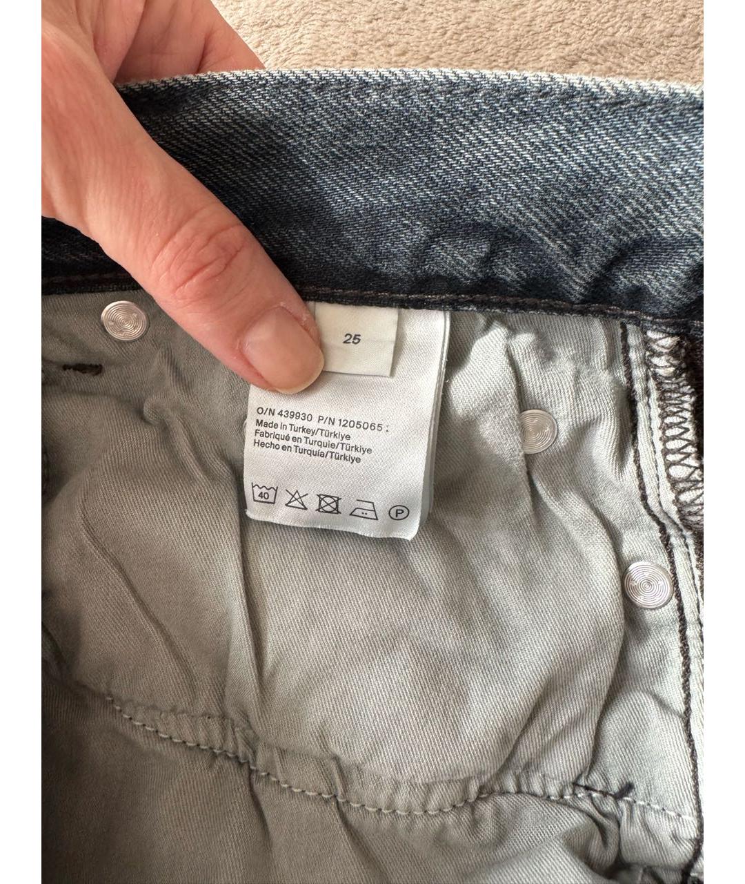 COS Темно-синие хлопковые прямые джинсы, фото 4