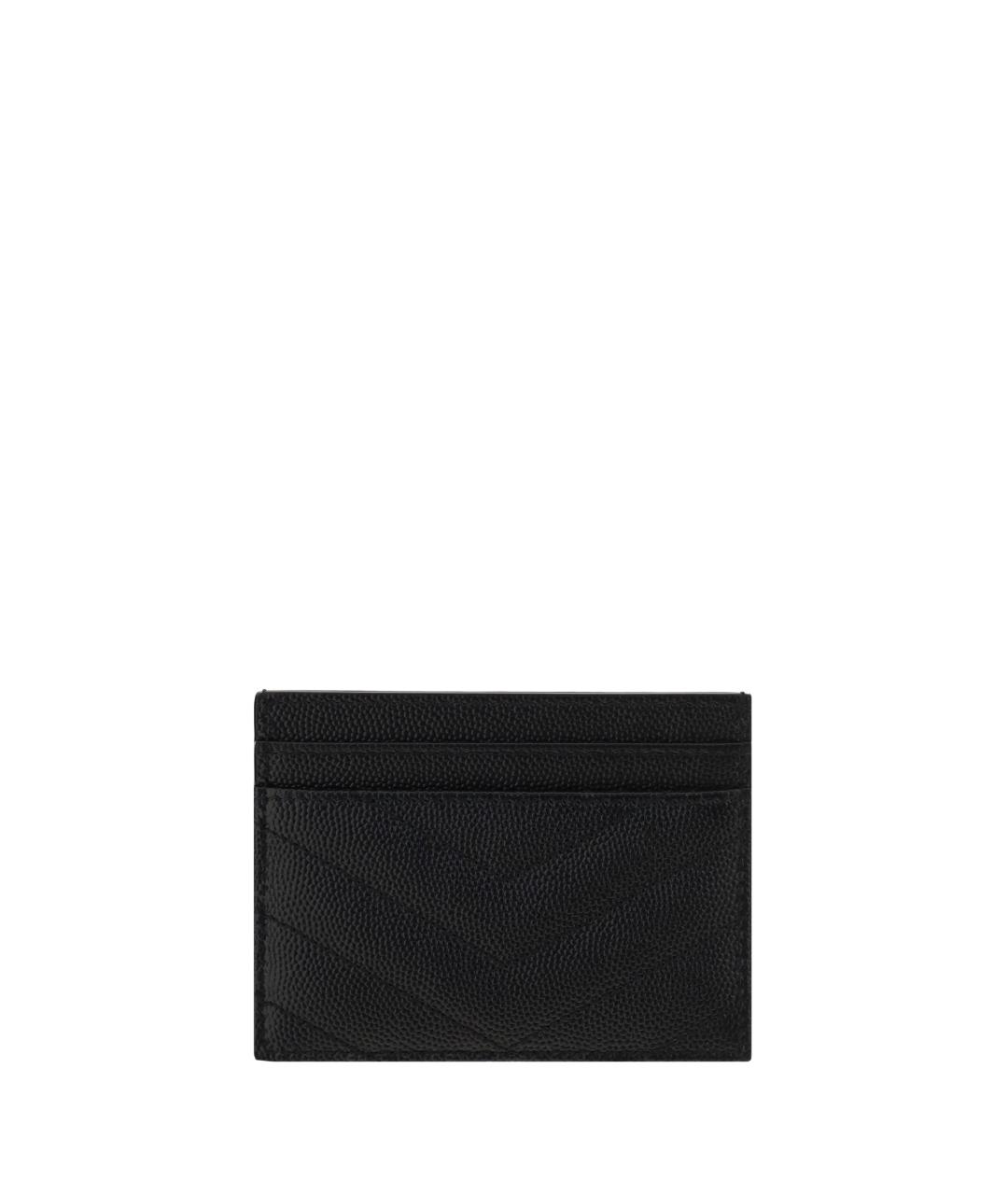SAINT LAURENT Черный кожаный кардхолдер, фото 2