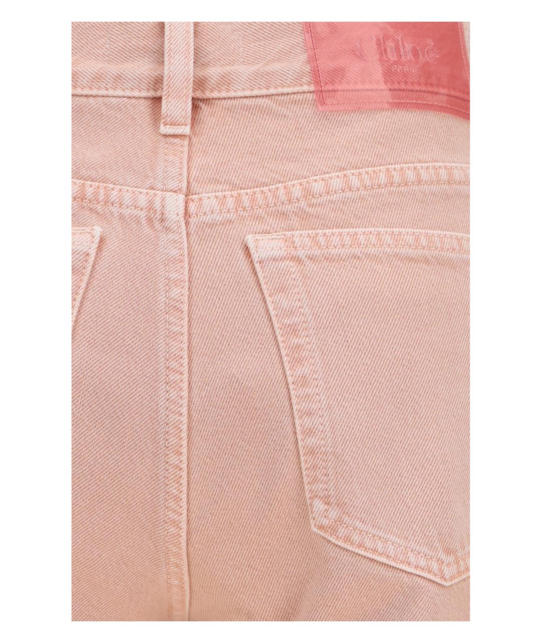 CHLOE Розовые хлопковые прямые джинсы, фото 3
