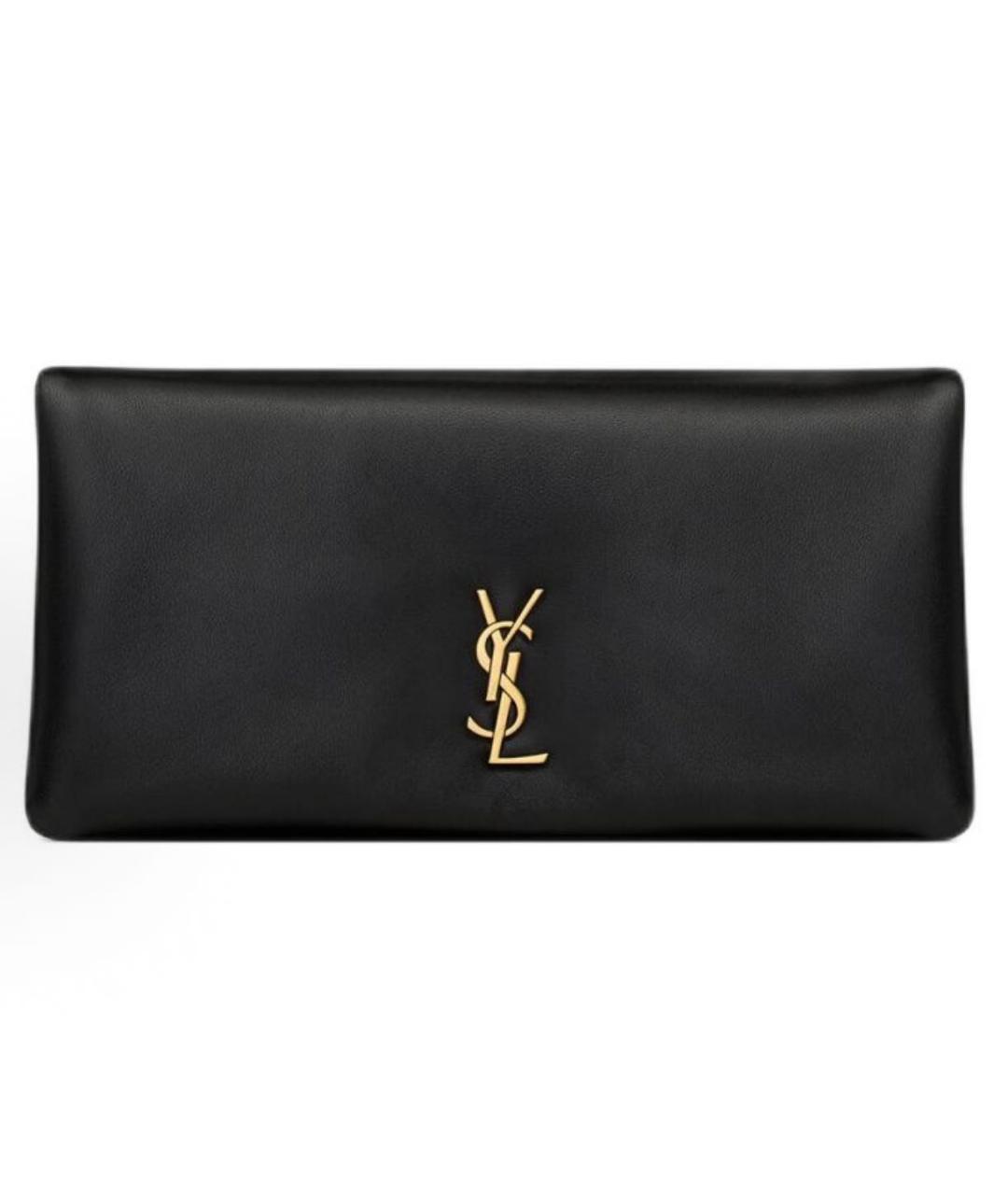 SAINT LAURENT Черная кожаная сумка через плечо, фото 2