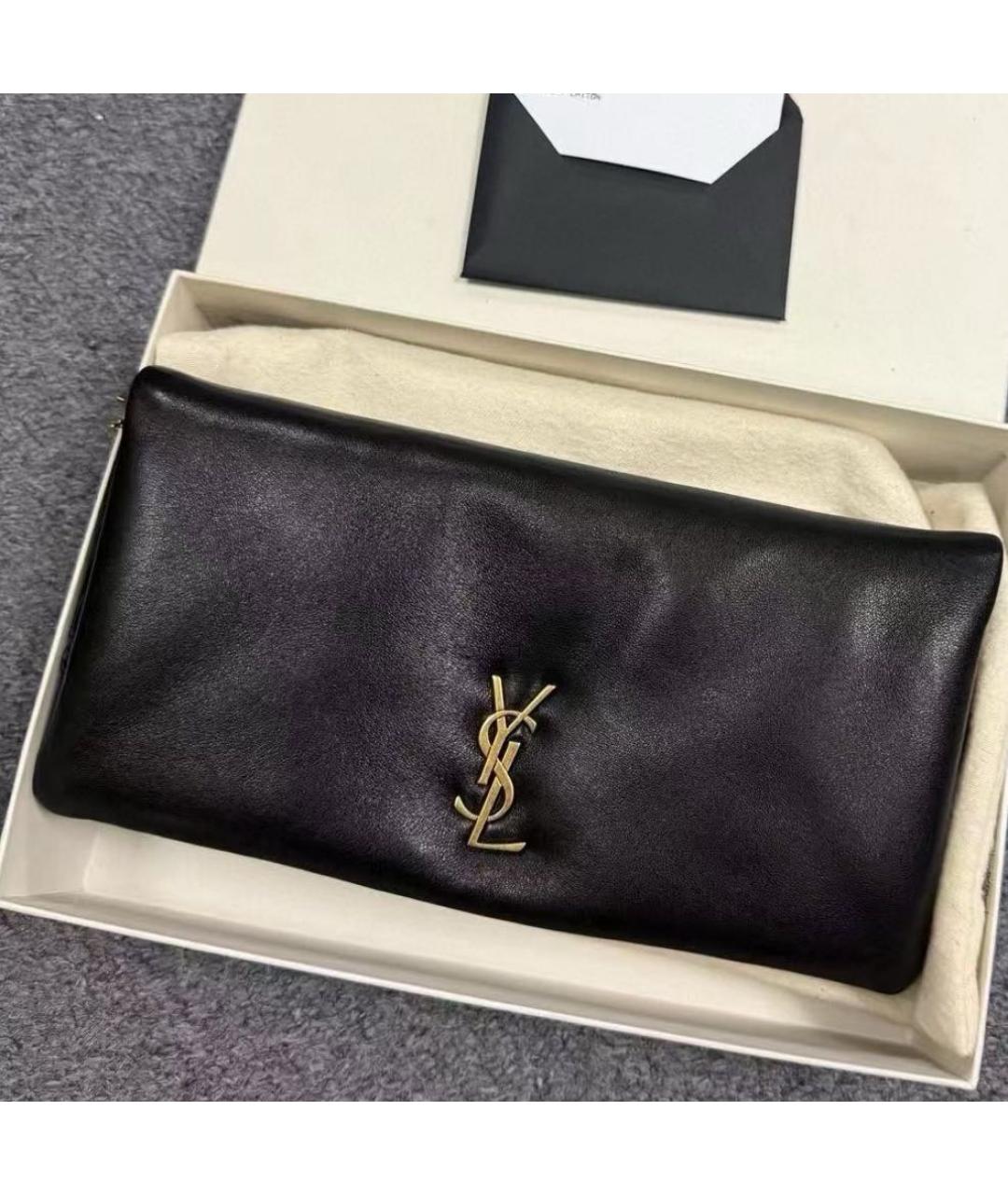 SAINT LAURENT Черная кожаная сумка через плечо, фото 7