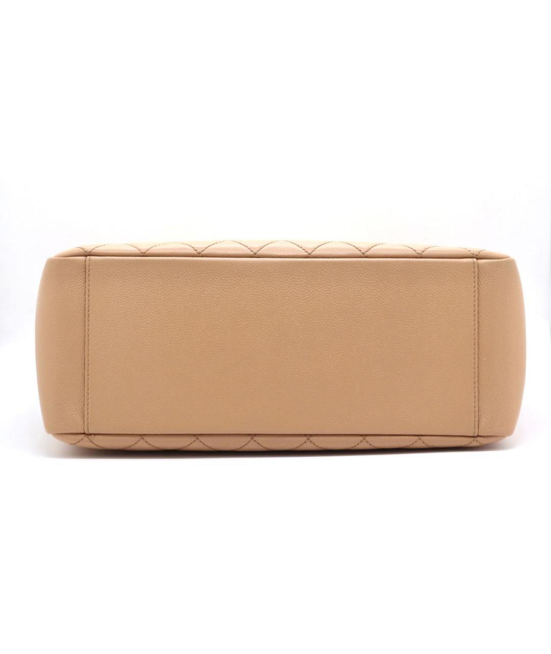 CHANEL Бежевая кожаная сумка тоут, фото 5