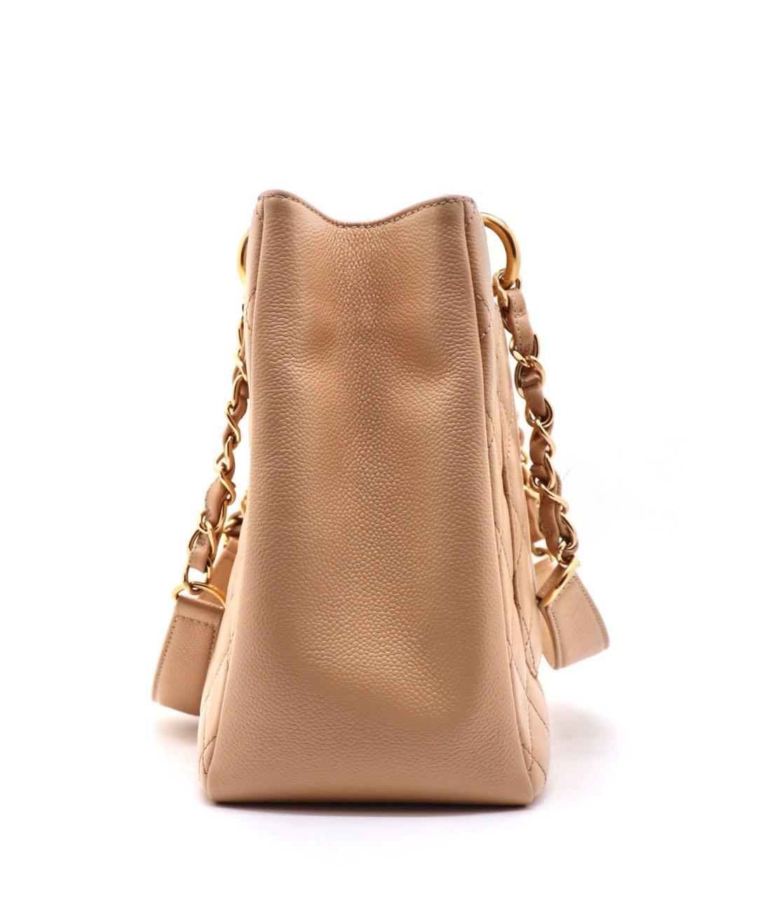 CHANEL Бежевая кожаная сумка тоут, фото 4