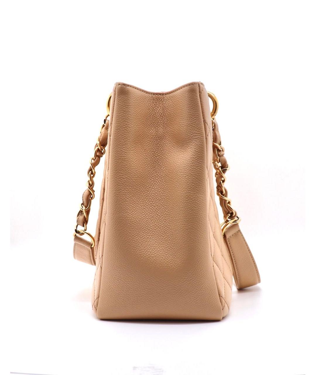 CHANEL Бежевая кожаная сумка тоут, фото 2