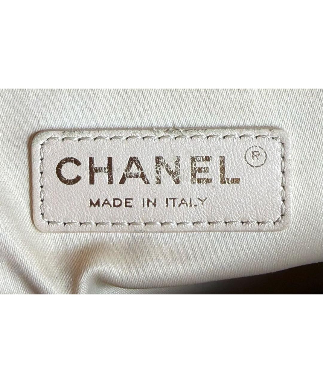 CHANEL Бежевая кожаная сумка тоут, фото 7