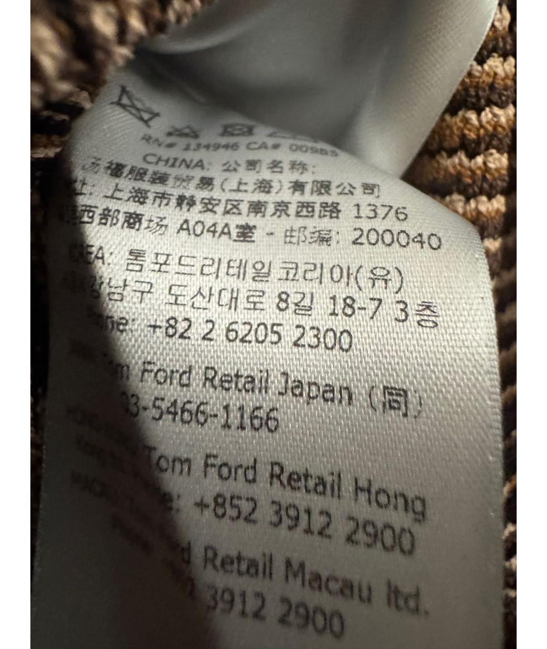 TOM FORD Коричневая вискозная майка, фото 4