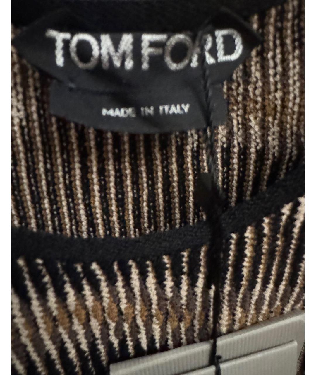 TOM FORD Коричневая вискозная майка, фото 3