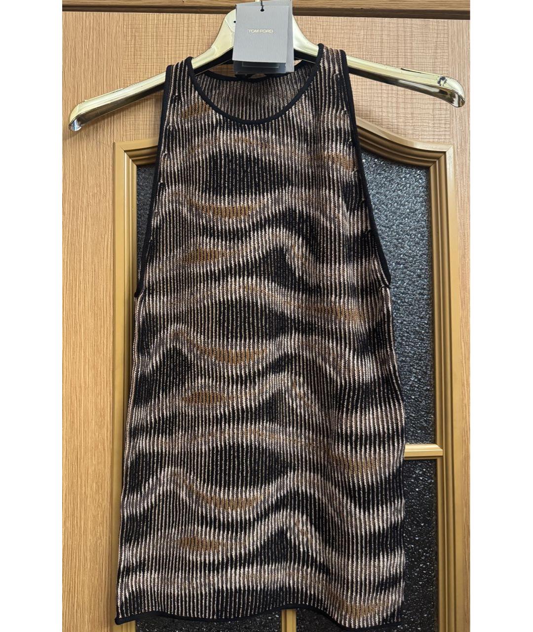 TOM FORD Коричневая вискозная майка, фото 7