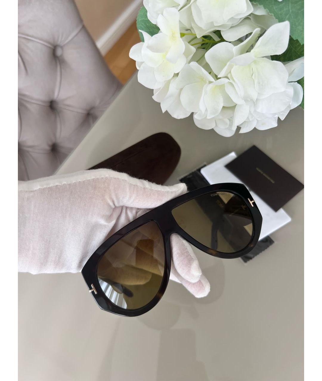 TOM FORD Коричневые пластиковые солнцезащитные очки, фото 2