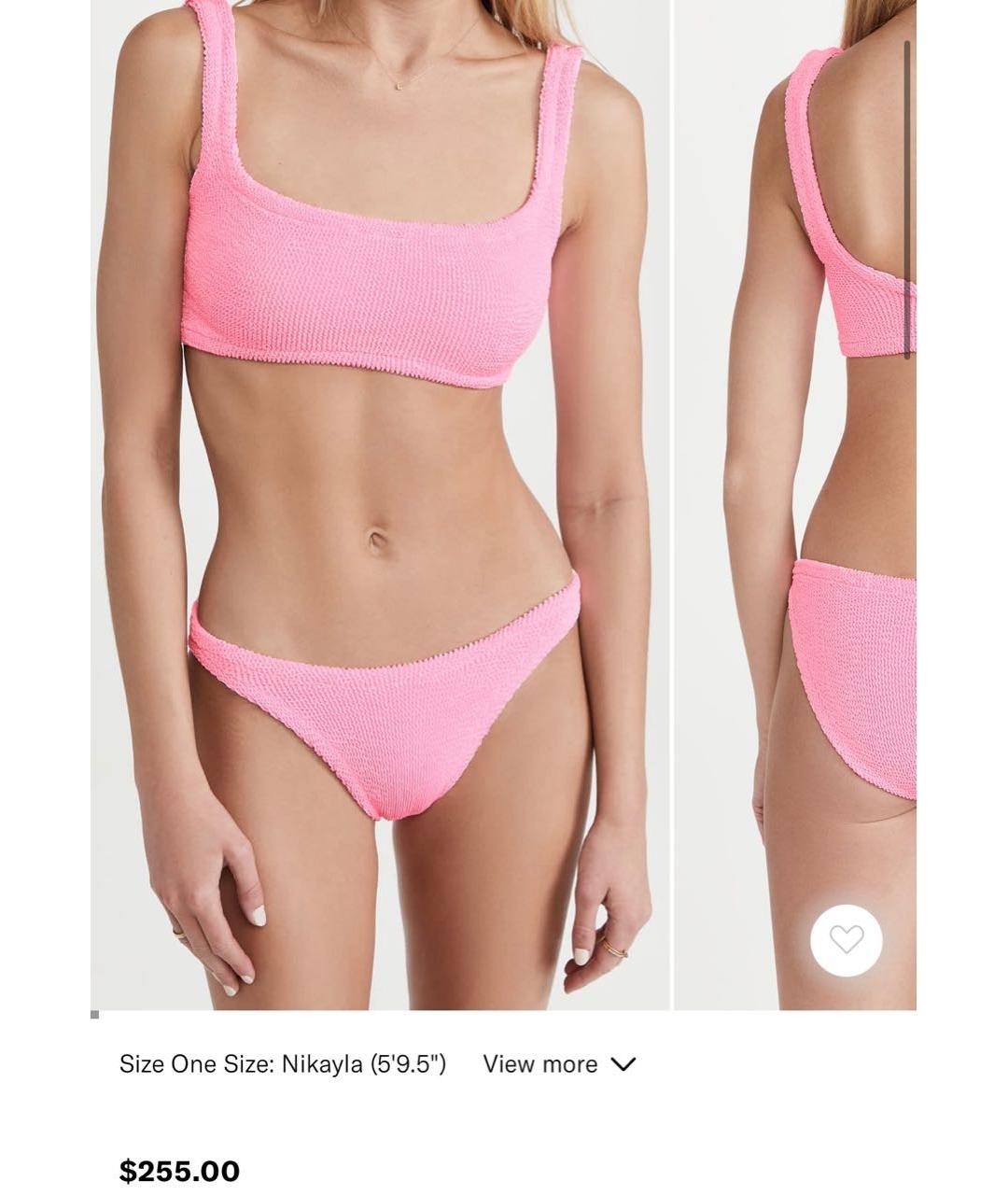 HUNZA G Розовый полиамидовый купальник, фото 2