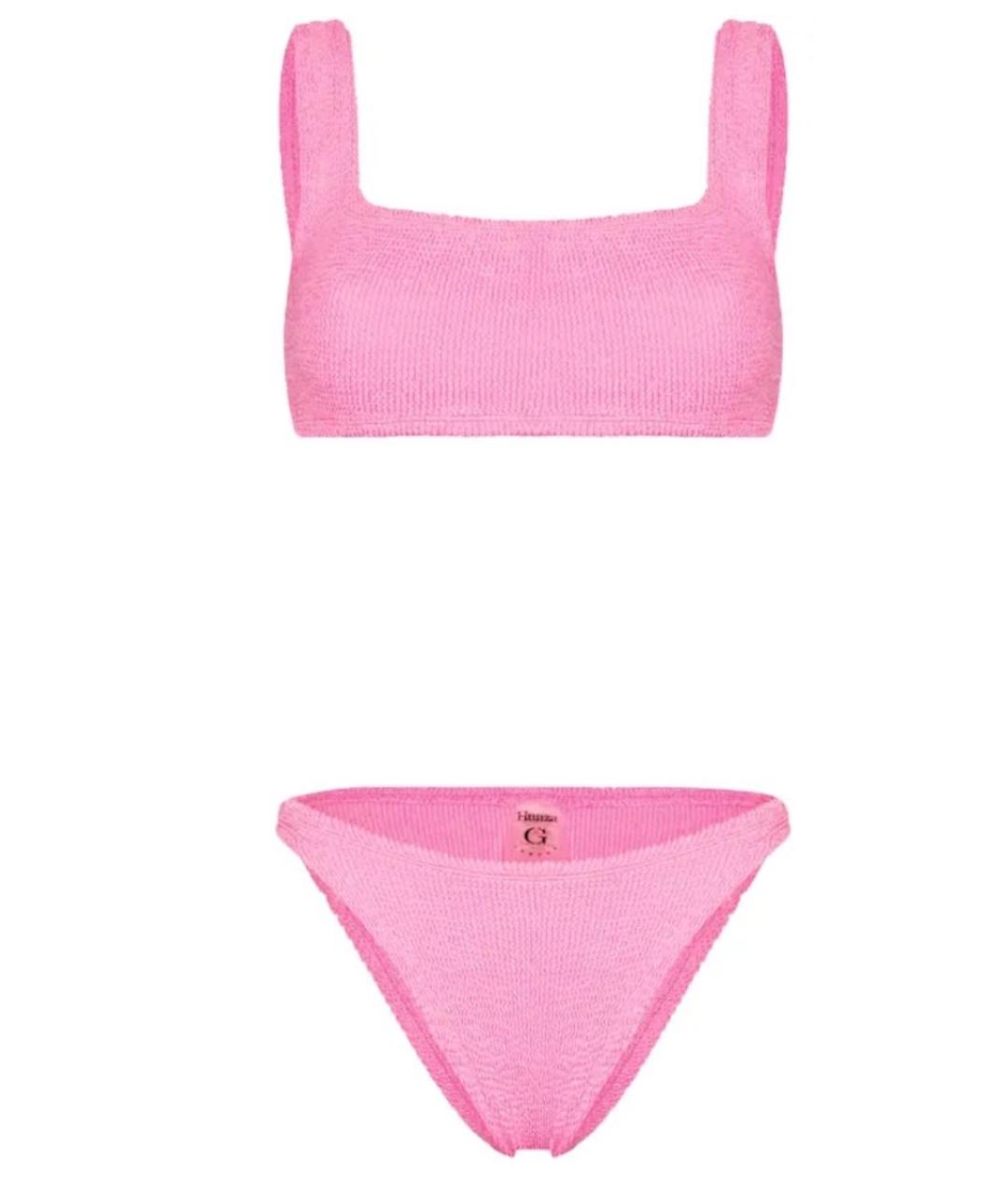 HUNZA G Розовый полиамидовый купальник, фото 1