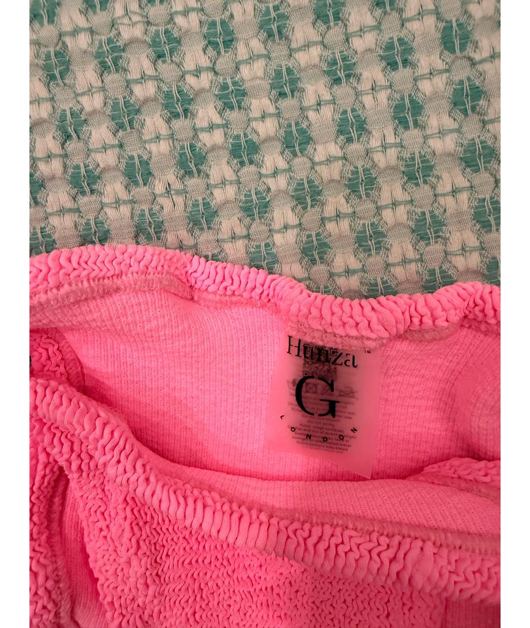 HUNZA G Розовый полиамидовый купальник, фото 5