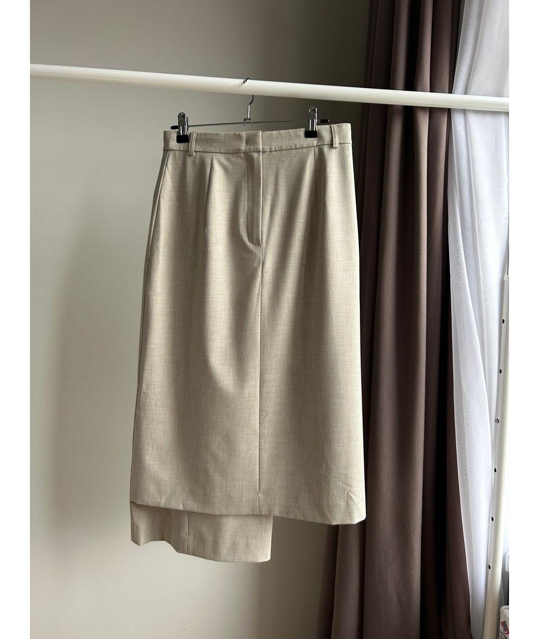12 STOREEZ Бежевая полиэстеровая юбка миди, фото 3