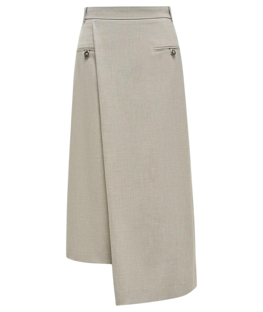 12 STOREEZ Бежевая полиэстеровая юбка миди, фото 1