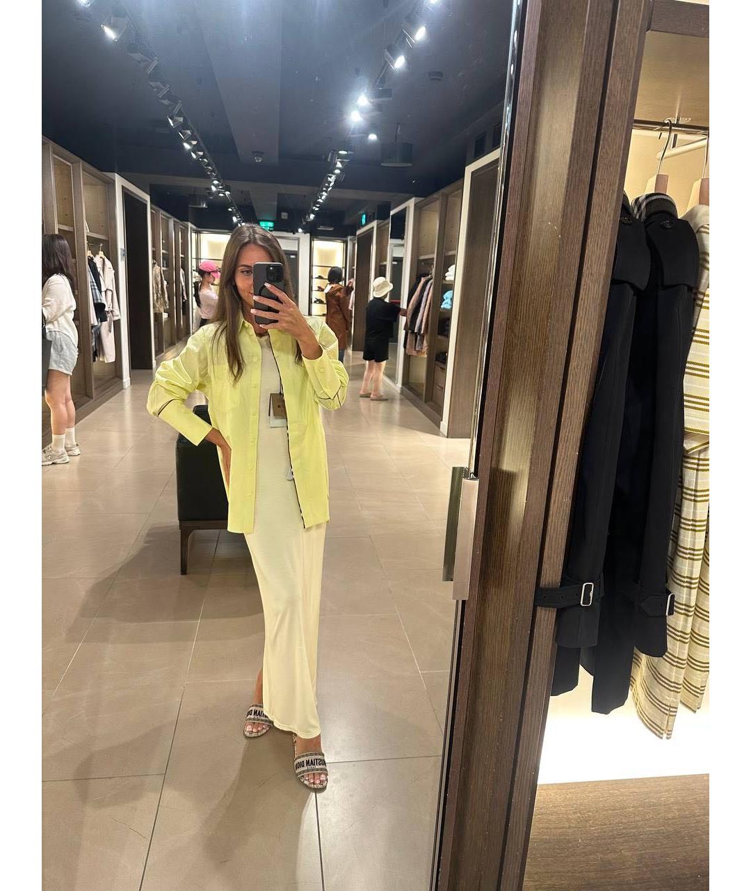 BURBERRY Желтая хлопковая рубашка, фото 4