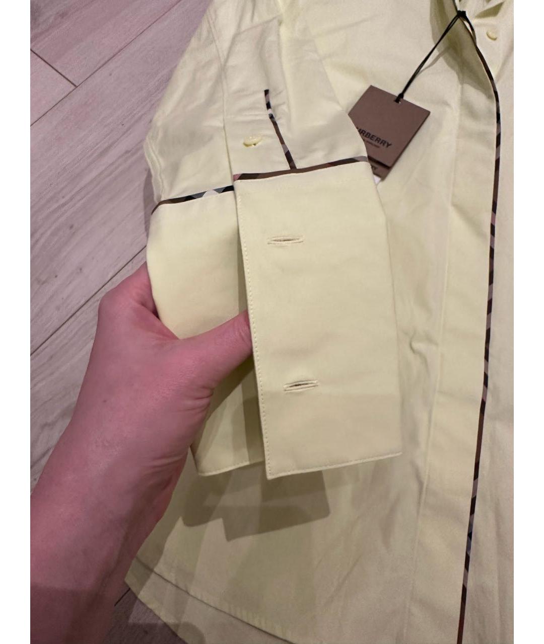 BURBERRY Желтая хлопковая рубашка, фото 2