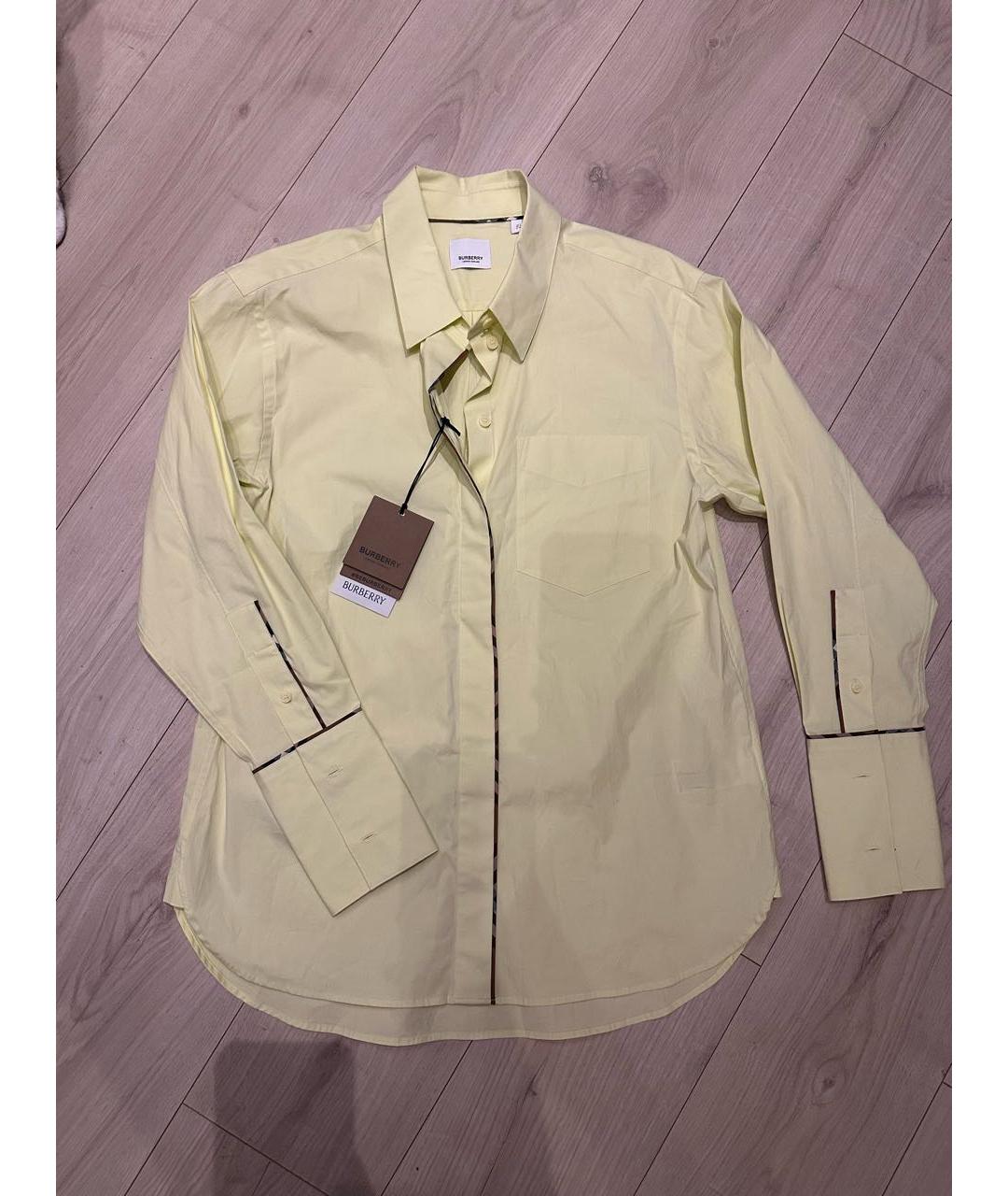 BURBERRY Желтая хлопковая рубашка, фото 5