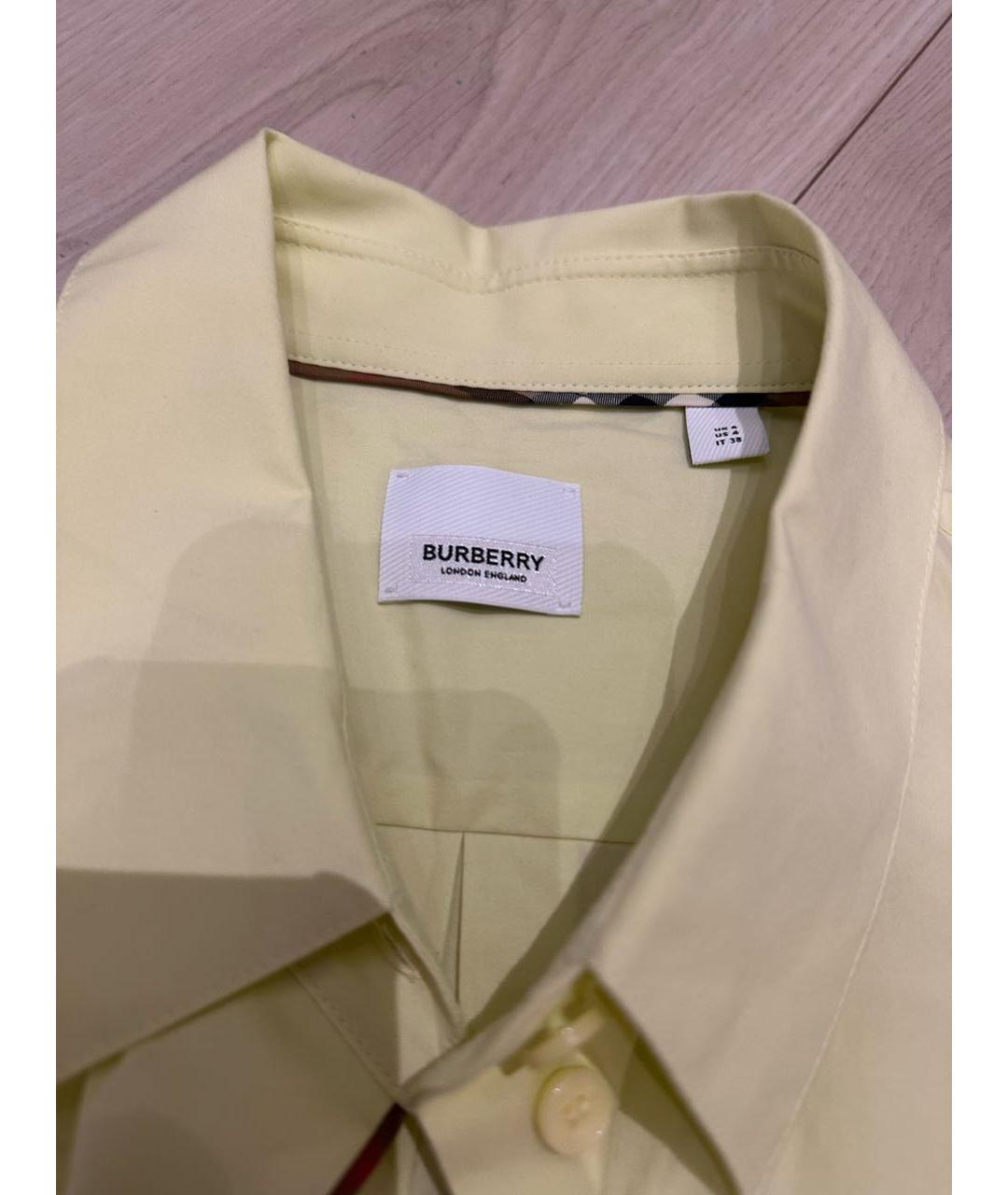 BURBERRY Желтая хлопковая рубашка, фото 3