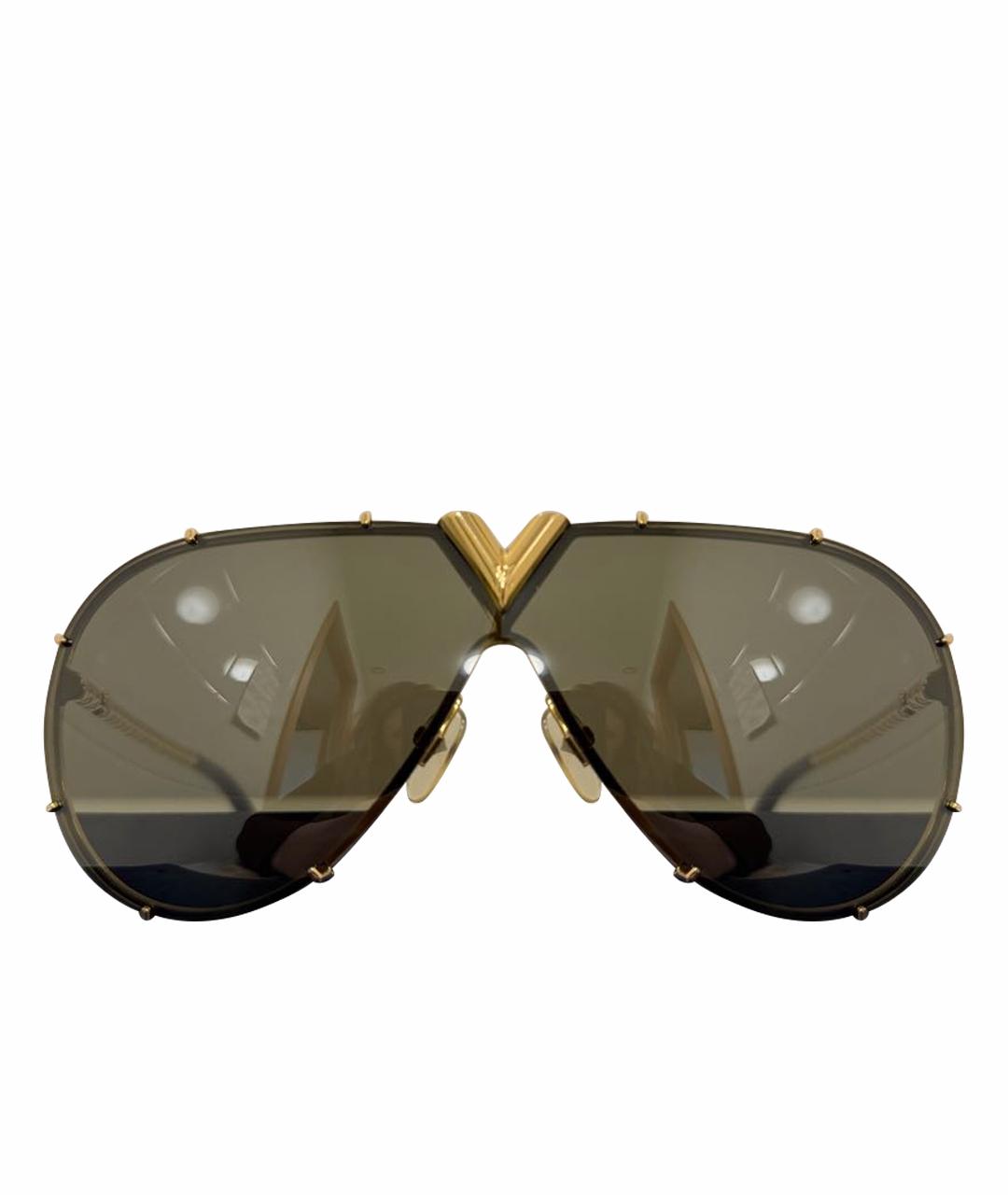LOUIS VUITTON Коричневые металлические солнцезащитные очки, фото 1