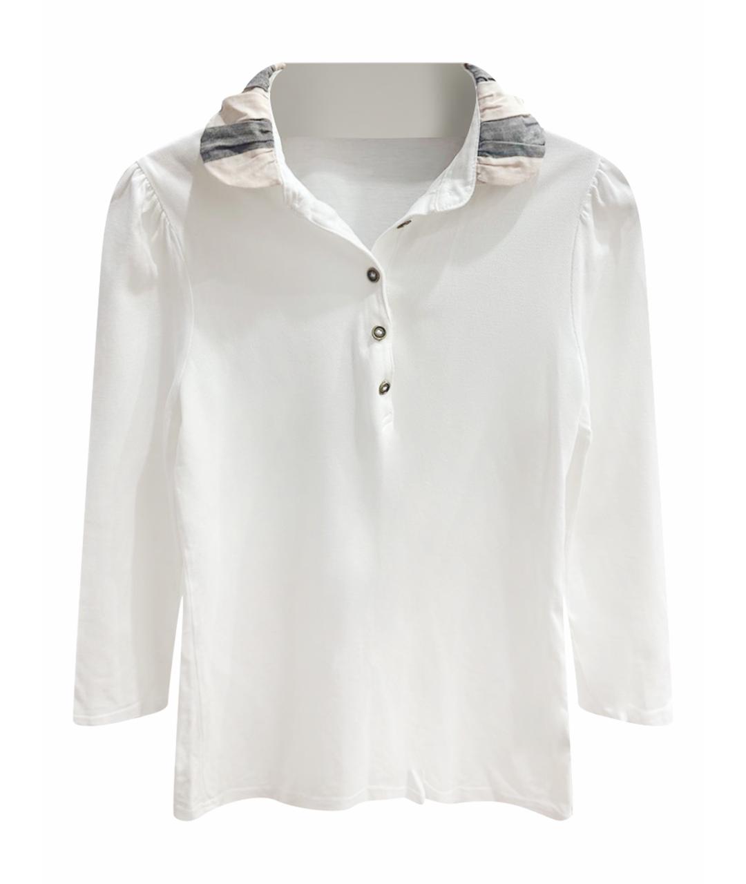 BURBERRY Белая хлопковая футболка, фото 1