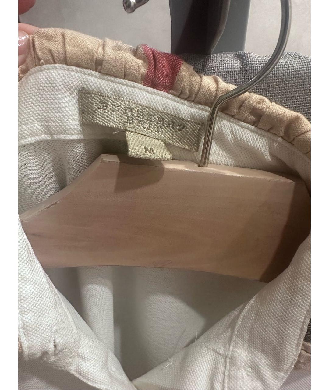 BURBERRY Белая хлопковая футболка, фото 2