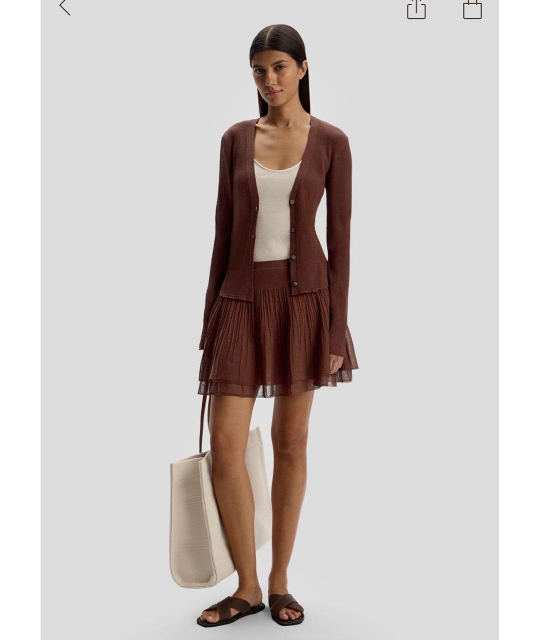 12 STOREEZ Коричневая вискозная юбка мини, фото 7